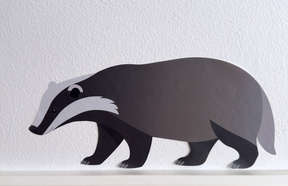 Wallsticker med grævling på væg