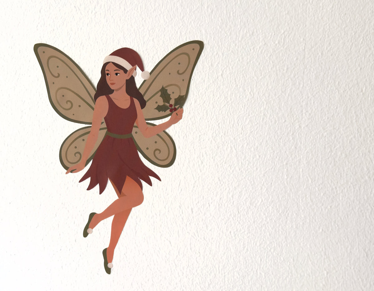 Wallsticker med julefe på væg