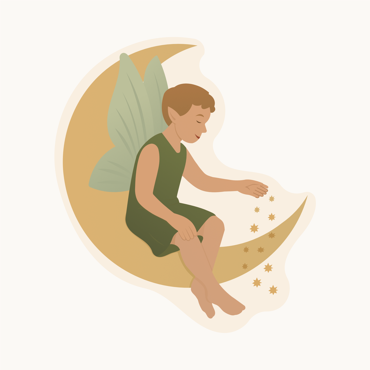 Wallsticker med månefeen Mika fra Little Northlings