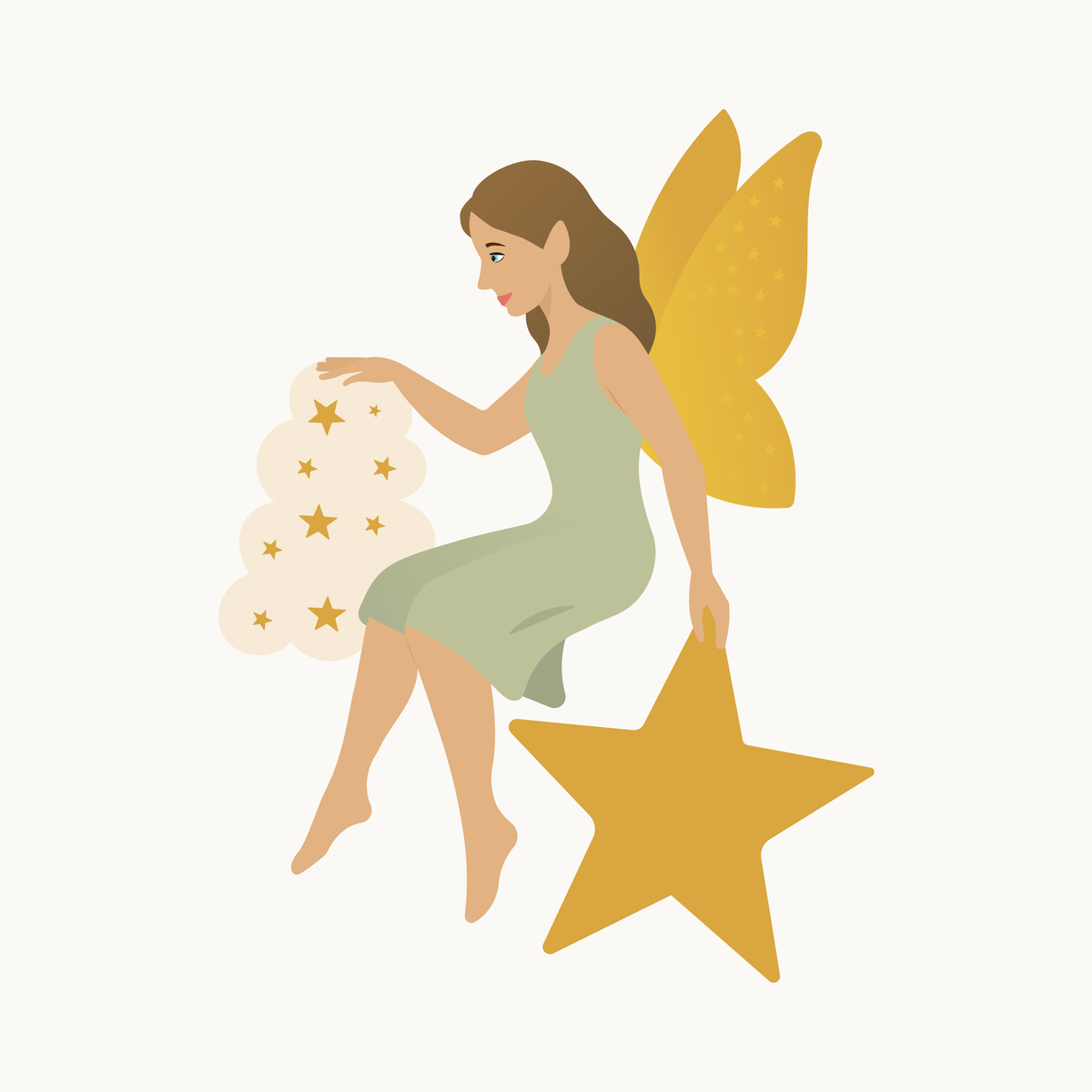 Wallsticker med stjernefeen Stella fra Little Northlings