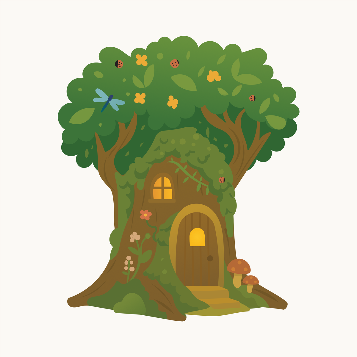Wallsticker med træhuset Nordly fra Little Northlings